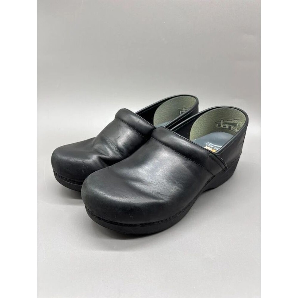 Dansko XP 2.0 Clogs Womens 41 WIDE Black Oiled Leather Slip Resistant